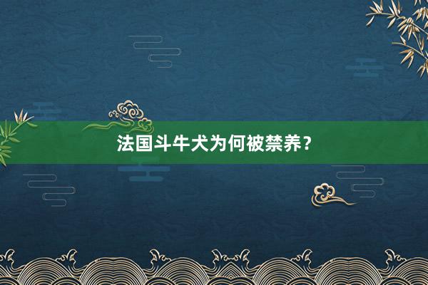 法国斗牛犬为何被禁养?